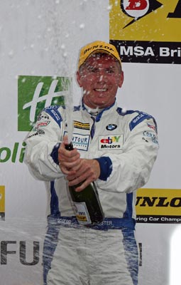 Nick Foster celebrates his first BTCC podium - 2nd place in race three