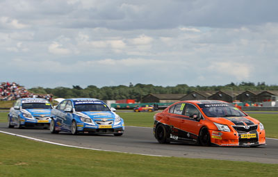 Frank Wrathall under pressure from Jason Plato