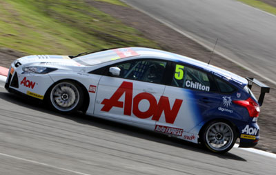 Tom Chilton wins the first race of the day for Team Aon