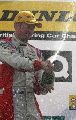 Gordon Shedden celebrates winning race 2