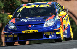 Andrew Jordan in his Pirtek Racing Vauxhall Vectra