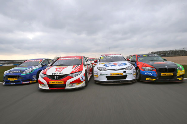 On track - Mat Jackson, Gordon Shedden, Jason Plato and Nick Foster