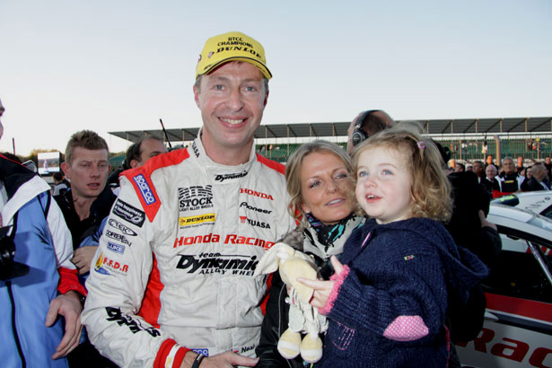 Matt with his family after winning the 2011 Drivers' Championship