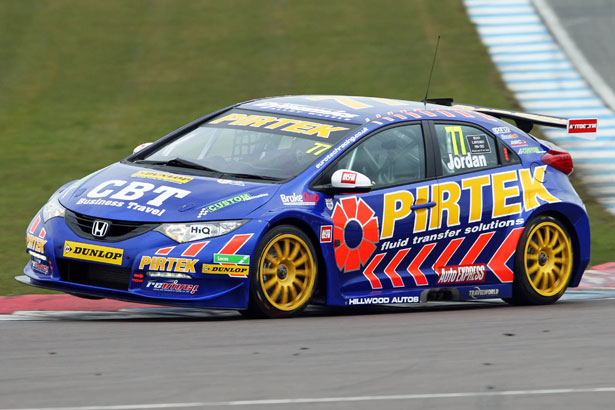 Andrew Jordan topped the timesheets in the official test session yesterday