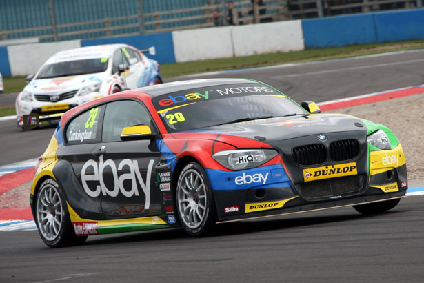 Colin Turkington on track for a race win at Donington Park