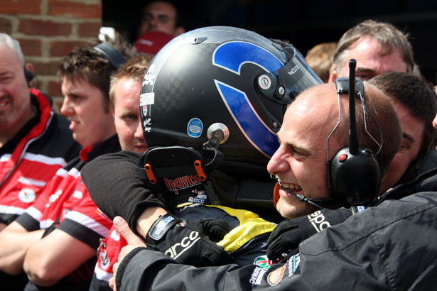 Colin Turkington celebrates a 2nd win with the team