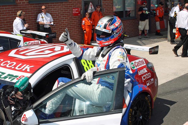 Sam Tordoff celebrates the 2nd BTCC podium finish of his rookie year