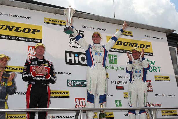 Sam Tordoff celebrates his maiden BTCC victory