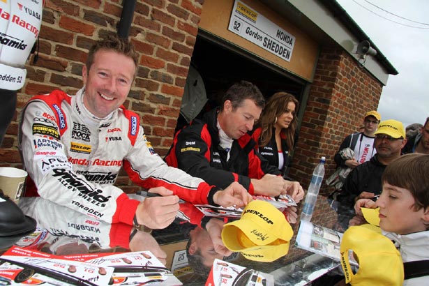 Gordon Shedden meeting the fans with team-mate Matt Neal