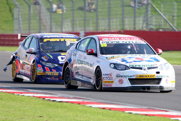 Andrew Jordan chasing Jason Plato in race two