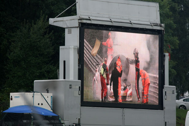 Matt Neal looks on as his championship hopes go up in flames