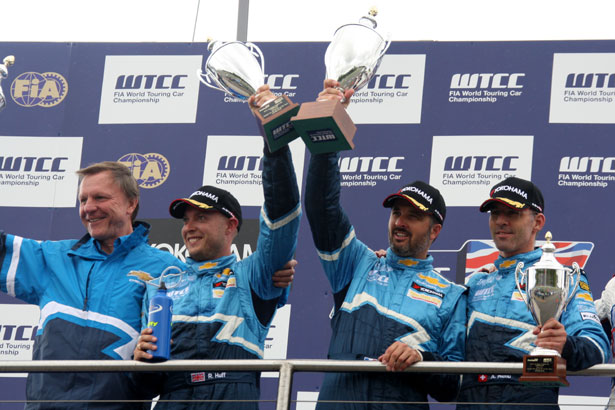 Alain Menu (far right) with his WTCC team-mates