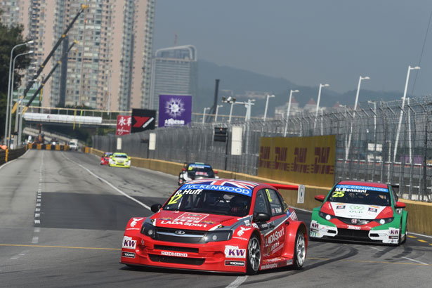 Rob Huff on the streets of Macau in his LADA Granta Sport