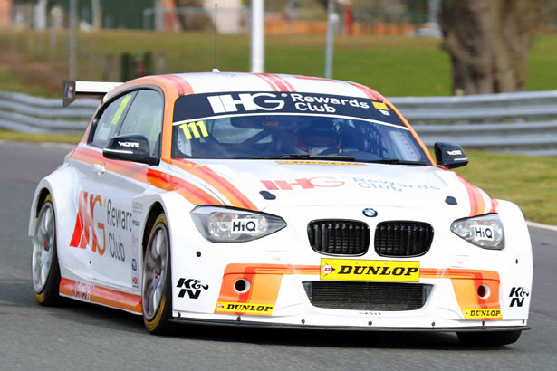 Andy Priaulx in the IHG Rewards Club liveried WSR BMW 125i M Sport