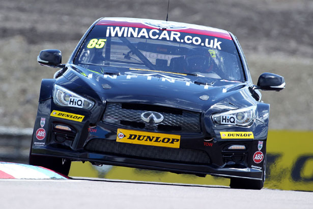 Replacement driver Martin Donnelly at the wheel of his Q50