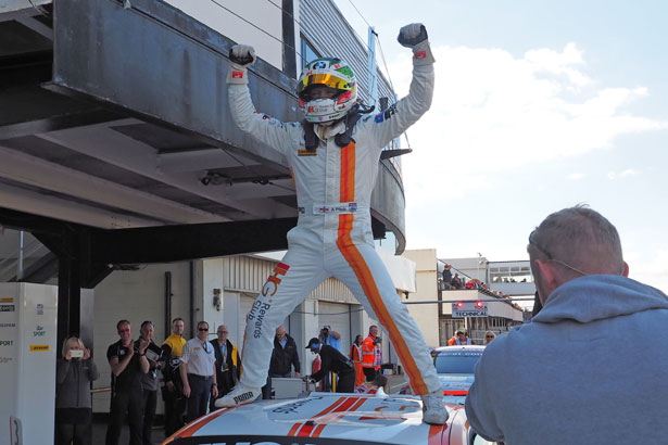 A triumphant Andy Priaulx after winning race 2